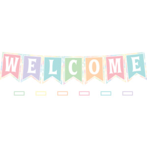 Pastel Pop Pennants Welcome Bulletin Board Set