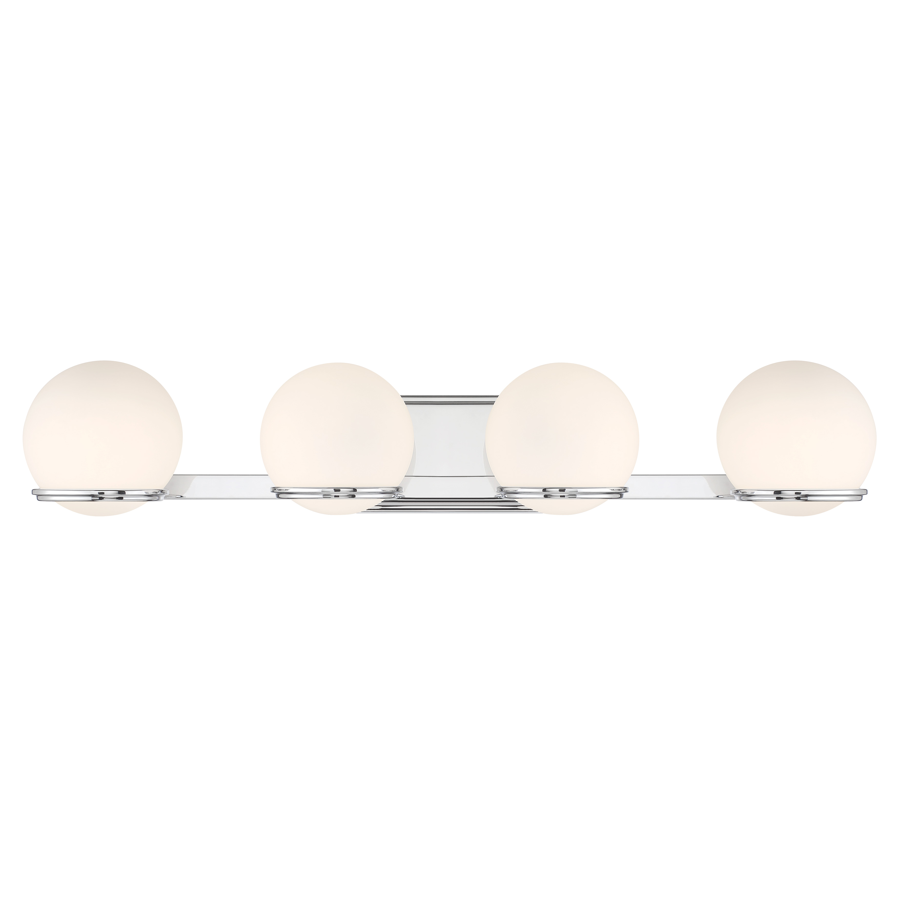 The Hollywood Nights 4-Light Bath delivers professional-grade illumination with 2,847 lumens and exceptional 92 CRI for accurate color rendering. Its 32-inch span and chrome finish bring modern sophistication to bathrooms. - alternate view