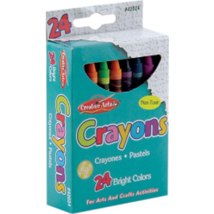 Crayons, Assorted Colors, Box of 24