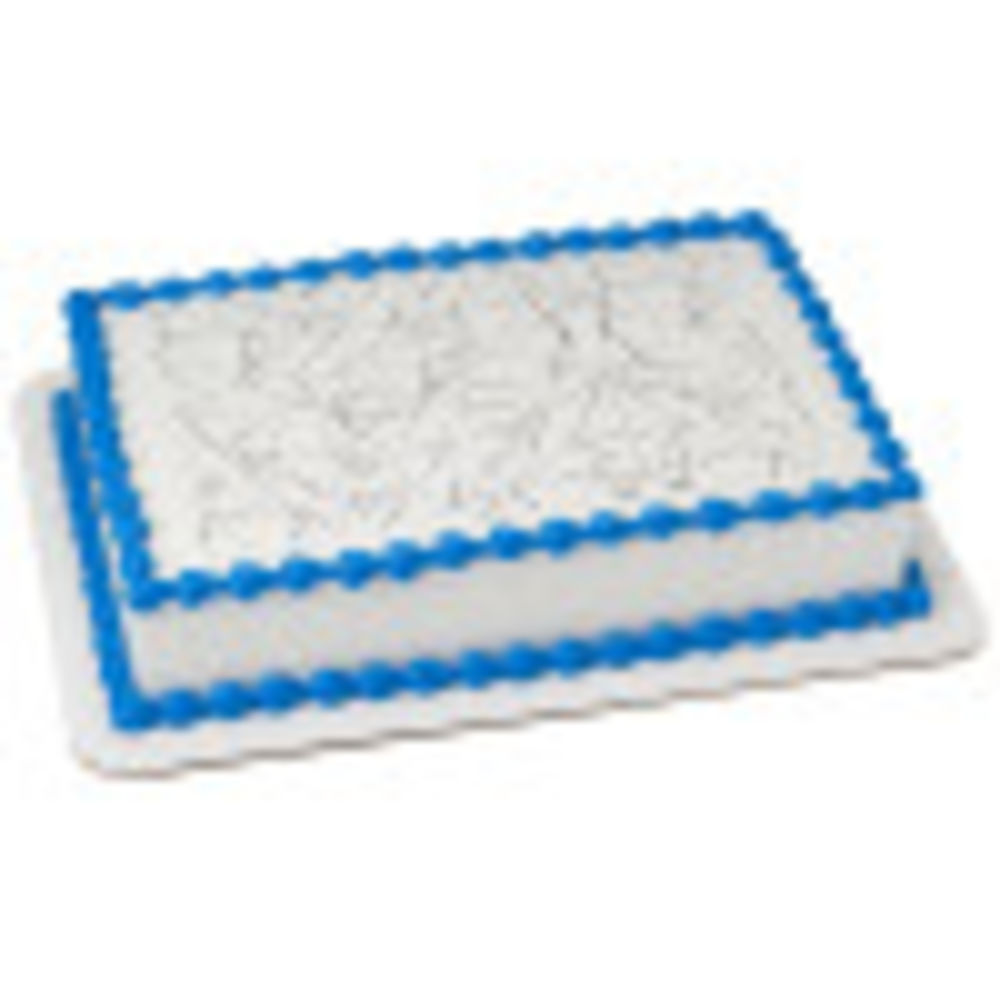 Image Cake Silver Cracked Glass