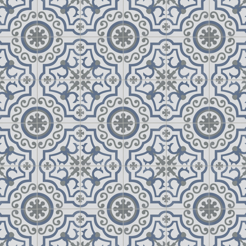 Hidraulico Ducados 9.75x9.75 Square Porcelain Floor and Wall Digital Pattern