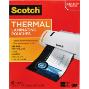 Thermal Laminating Pouches, Letter Size, Pack of 50