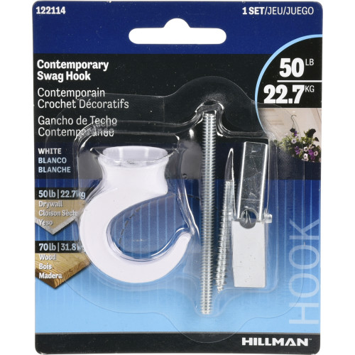 Hillman Contemporary Swag Hooks Swag and Ceiling Hooks Hooks Wall