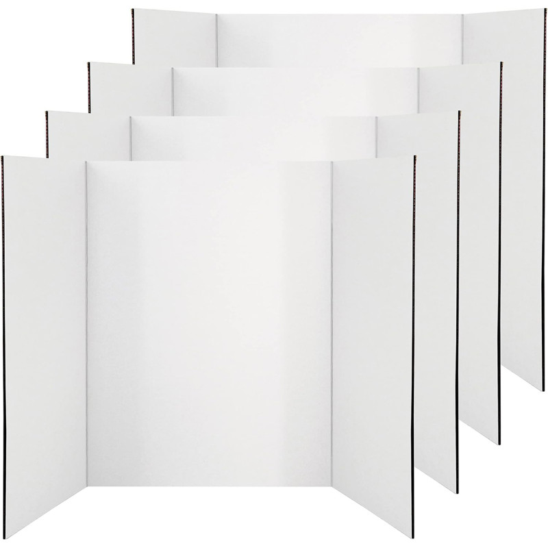 Trifold Poster Board, Presentation Board, 28" x 40", White, Pack of 4