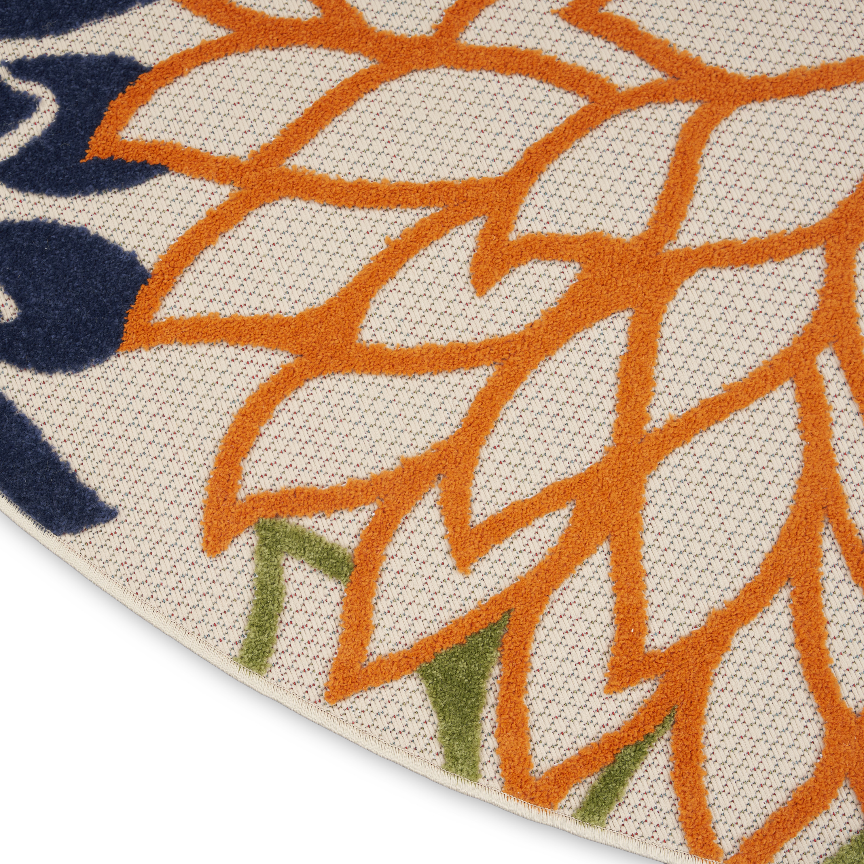 Nourison Aloha 5'3" x Round Multicolor Tropical Rug