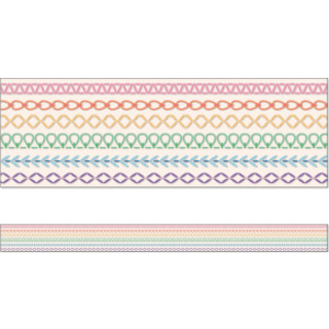Crafty and Cool Rainbow Stitched Straight Bulletin Board Borders, 36 Feet
