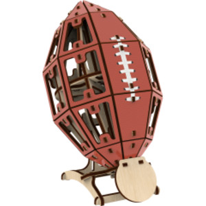 American Football Wooden Model Kit, Red, 57 Pieces