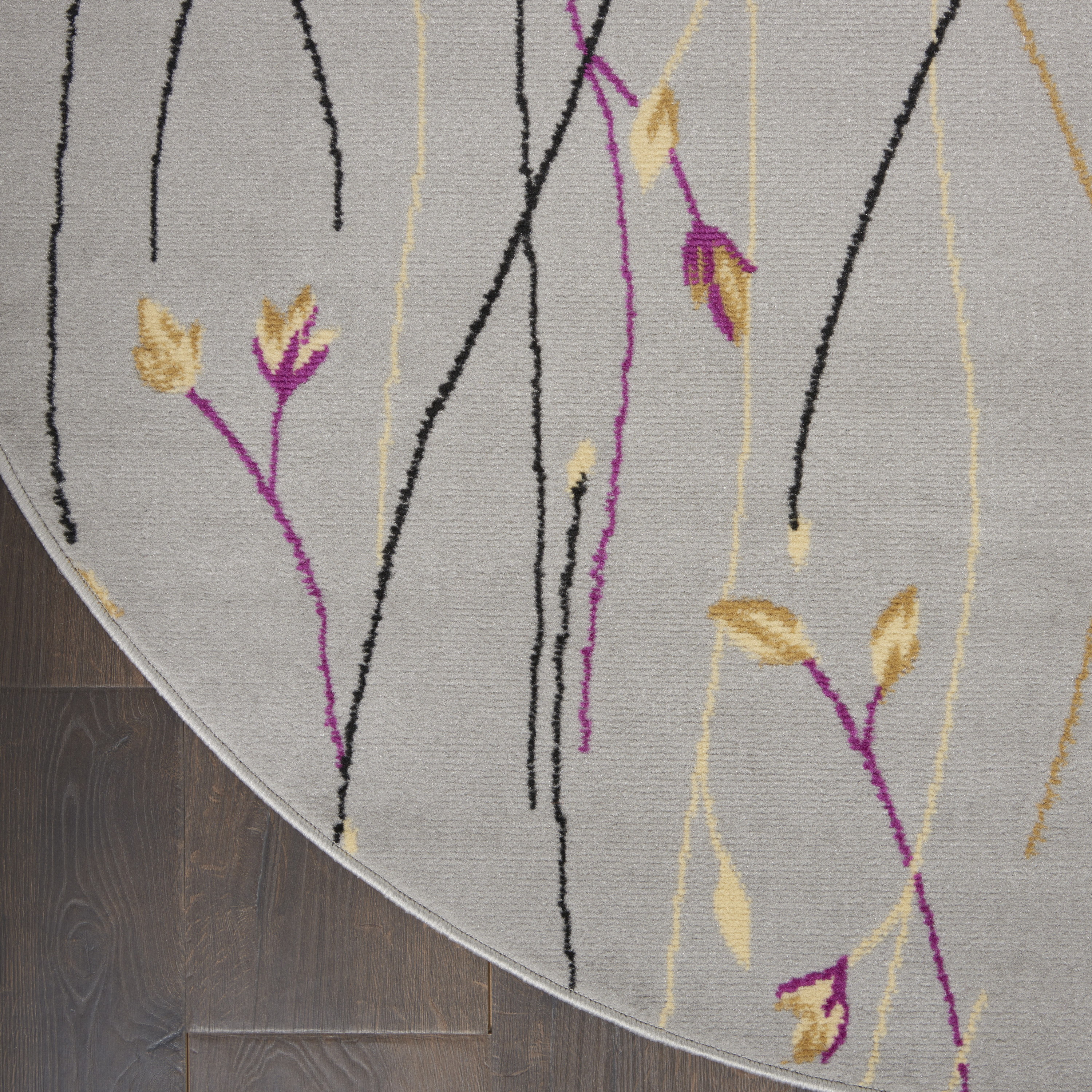 Nourison Grafix 8' x Round Grey Contemporary Indoor Rug