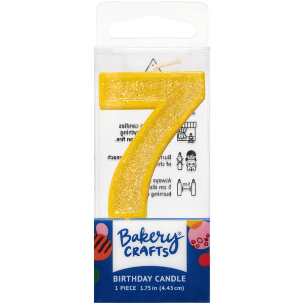 7 Mini Glitter Numeral Candles