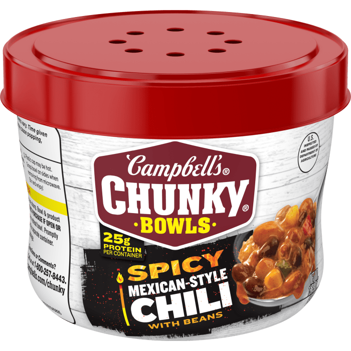 Spicy Mexican-Style Chili with Beans Microwavable Bowl