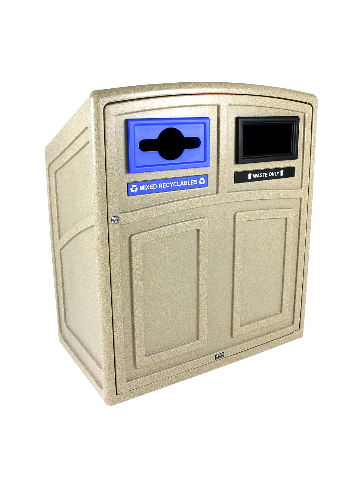 UPTOWN – Double – Kit – Mixed Recyclables-Waste – Mixed-Full – Sandstone