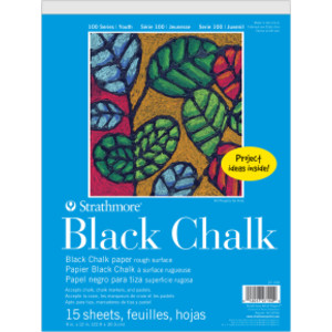 100 Series Black Chalk Paper Pad, 9x12 in, 15 Sheets