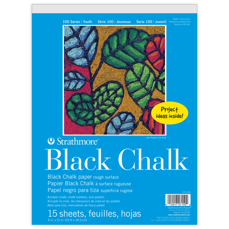 100 Series Black Chalk Paper Pad, 9x12 in, 15 Sheets