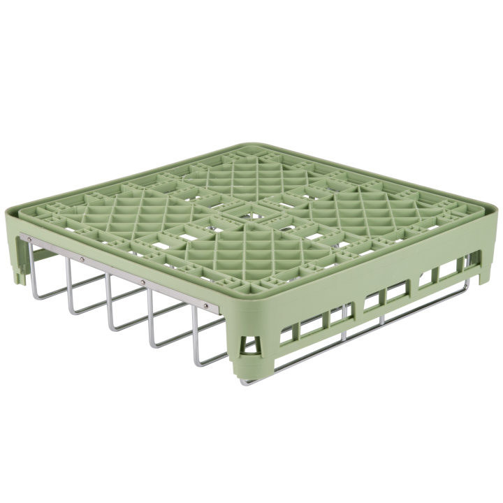 Full-size Signature insulated tray and steam table pan rack in light green