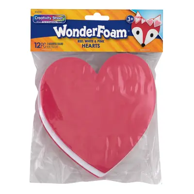 Creativity Street WonderFoam Hearts, Red, White & Pink, 6", 12 Count