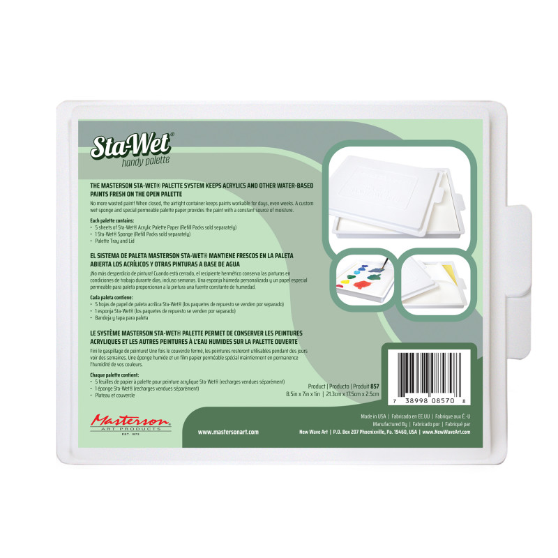 Sta-Wet® Handy Palette, 8.5x7 in