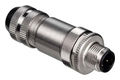Connector for Ethernet Interface Metal 250V 4000mA M12 Connector 4-Pin Male D-Coded Axial Screw Fitting 18 AWG