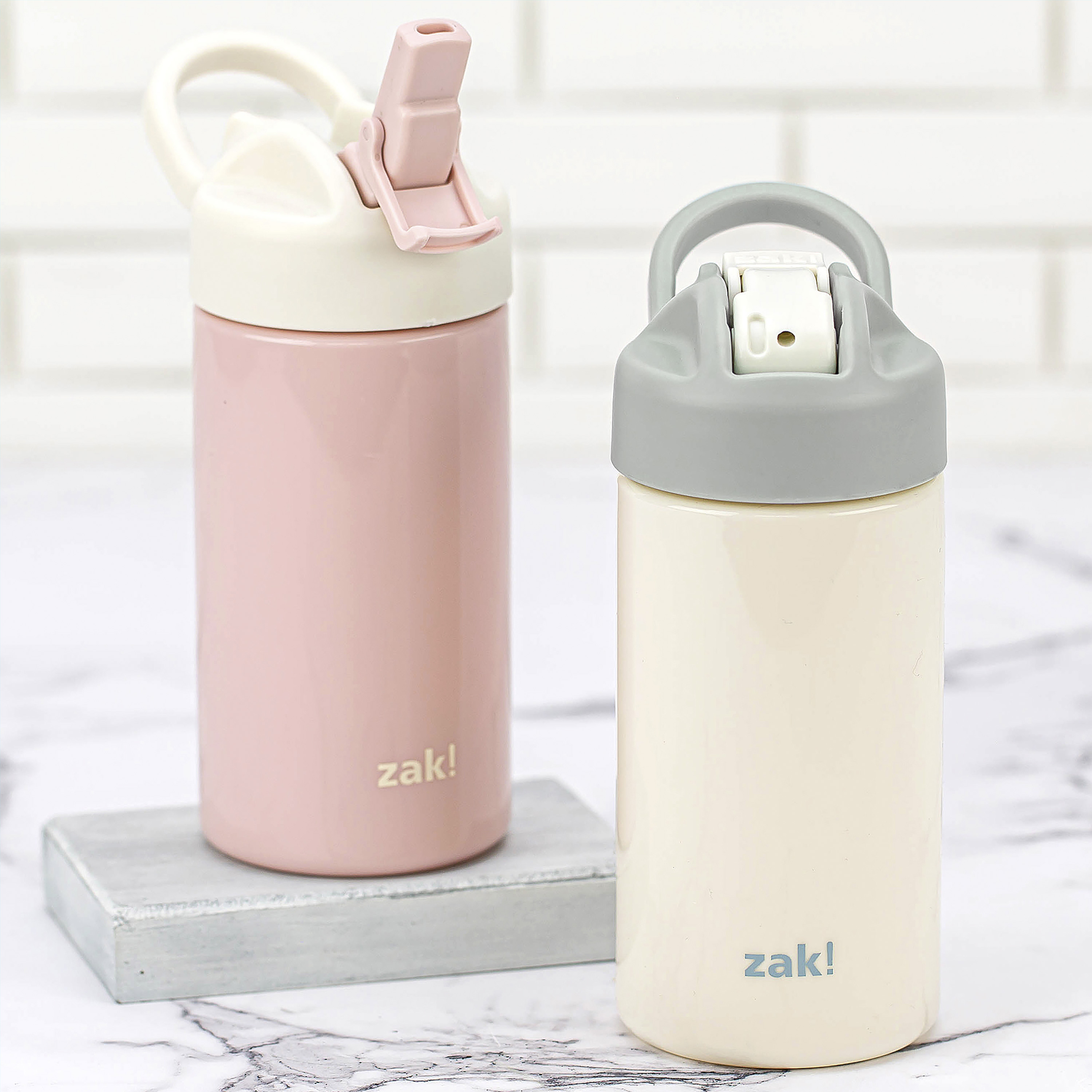 Planeterra 18 ounce Reusable Plastic Water Bottle with Straw, Ivory and Rosewater, 2-piece set slideshow image 7 Planeterra 18 ounce Reusable Plastic Water Bottle with Straw, Ivory and Rosewater, 2-piece set slideshow image 7