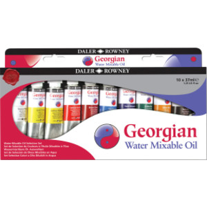 Georgian Water Mixable Oil Paint, Selection Set, Assorted Colors, 37ml, 10 Pieces