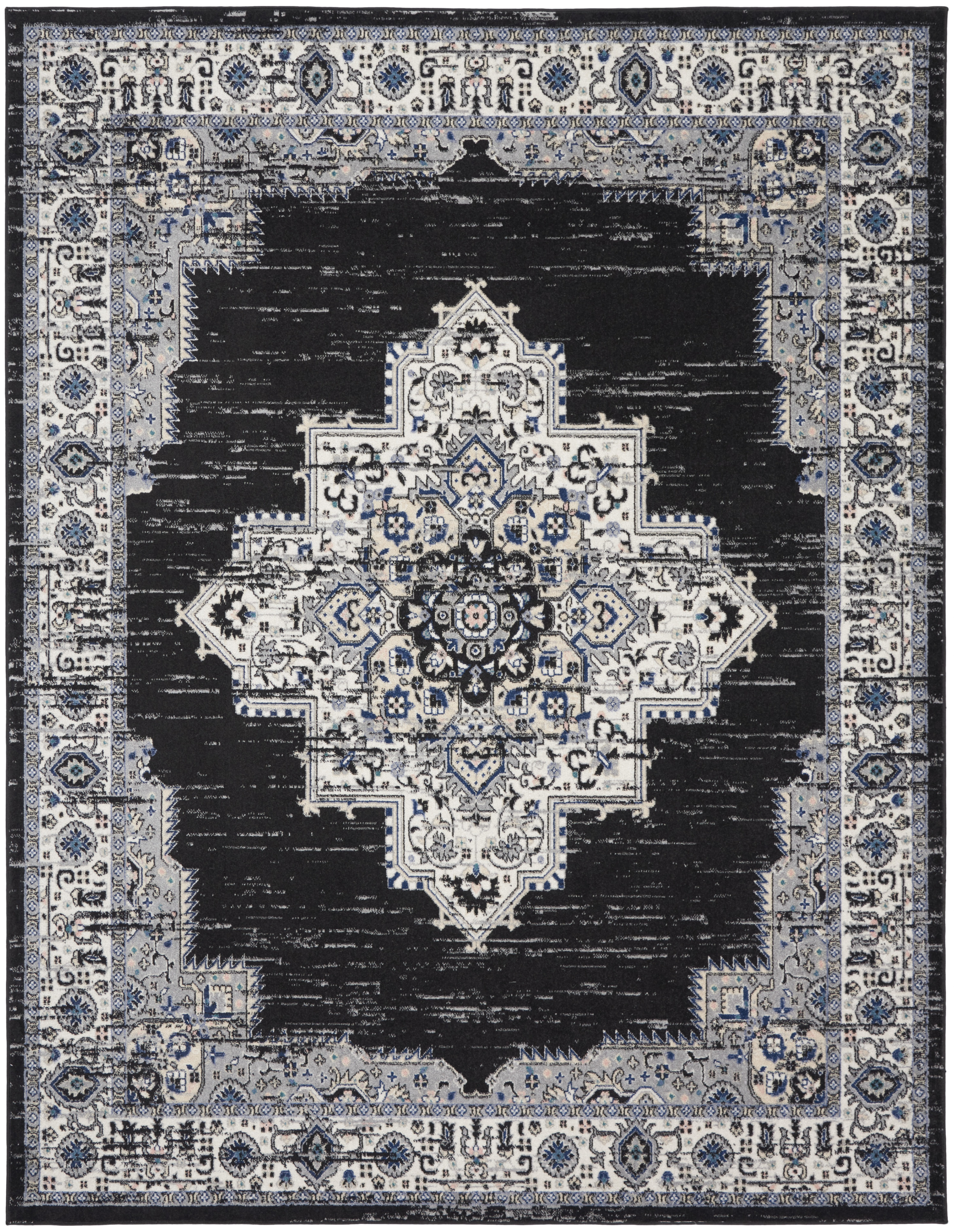 Nourison Passion 8' x 10' Black Ivory Vintage Indoor Rug