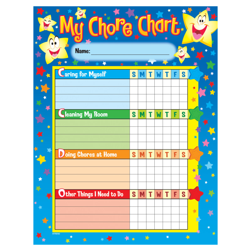 Stars Chore Charts, pad of 25