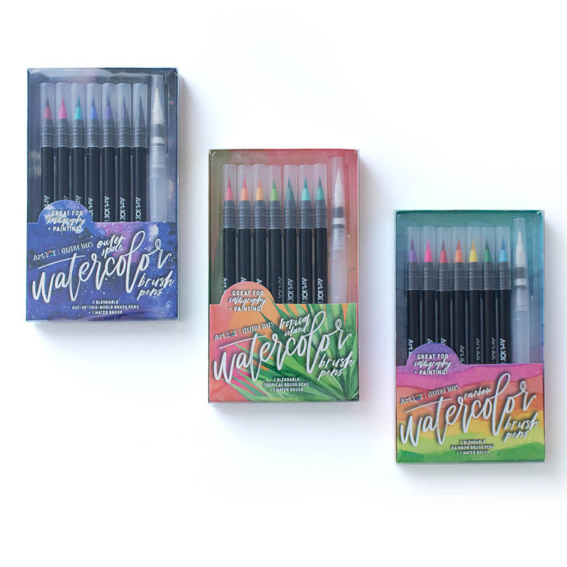 Watercolor Brush Pens, 24-Pack
