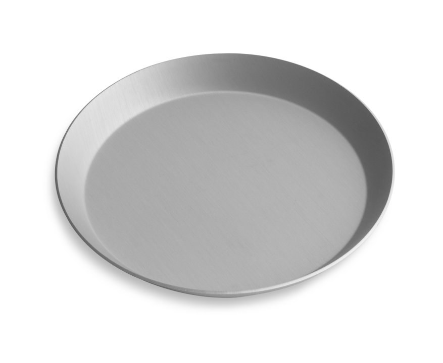 7-inch solid press-cut pizza pan with Clear Coat anodized finish