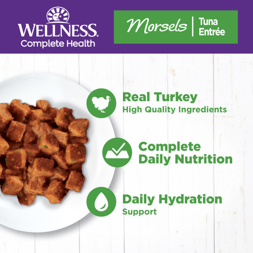 The benifts of Wellness Complete Health Morsels Cubed Turkey Entree