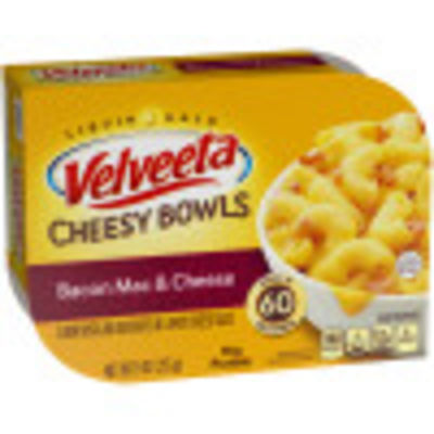 Velveeta Cheesy Bowls Bacon Mac & Cheese Smoky Cheese Sauce, 9 oz Tray