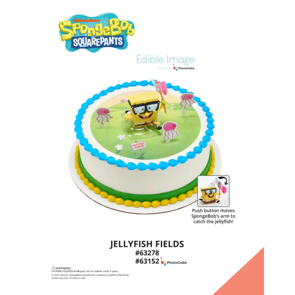SpongeBob SquarePants Jellyfish Fields The Magic of Cakes® PhotoCake® Enhanced Round Background Page
