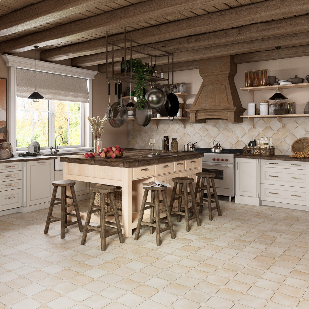 Laverton Octagon Arena with Taco Arena 7-7/8 in. x 7-7/8 in. Porcelain Floor and Wall Tile