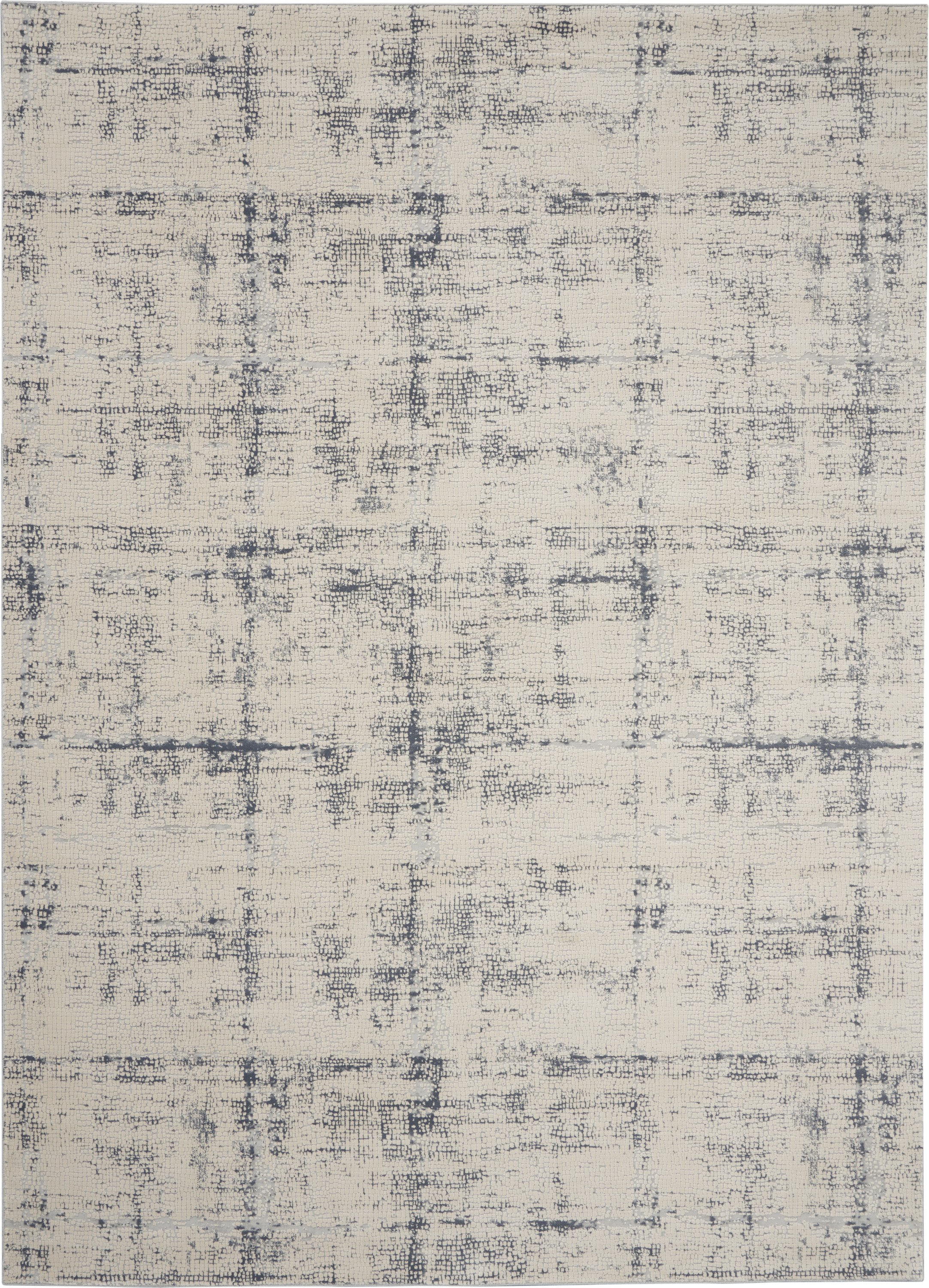 Nourison Rustic Textures 7'10" x 10'6" Ivory/Blue Modern Indoor Rug