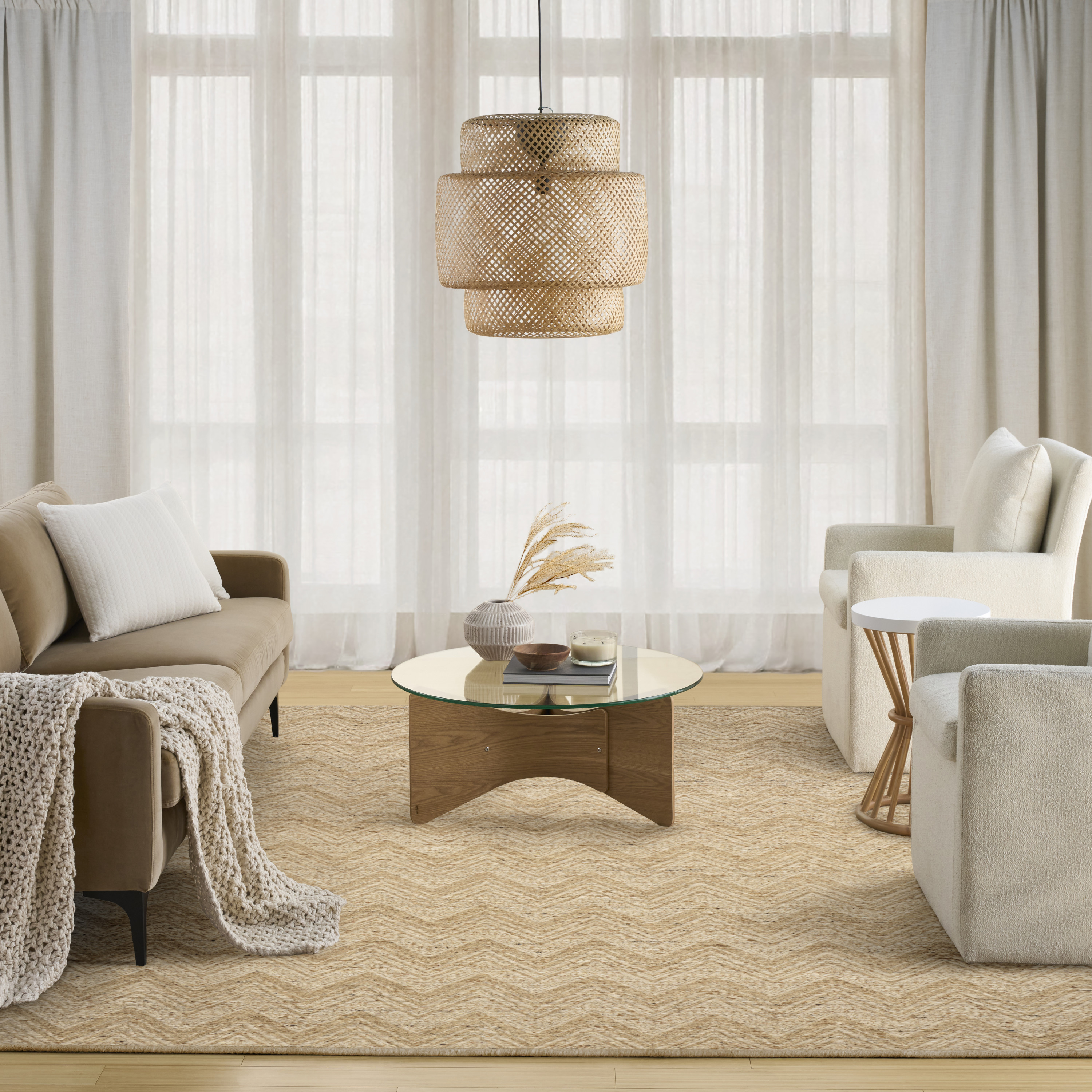 DKNY Pure Purl 7'9" x 9'9" Beige Ivory Modern Indoor Rug