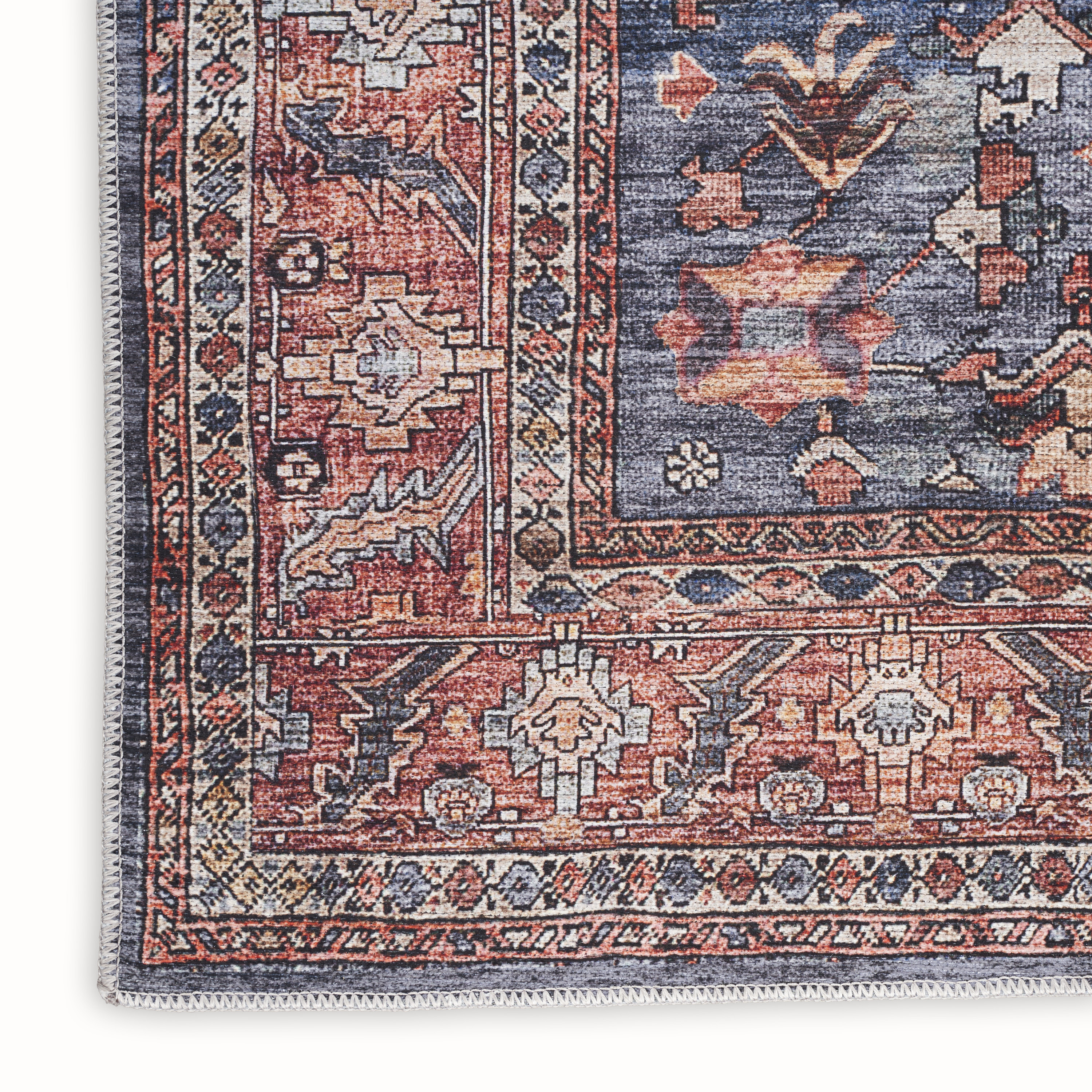 Nourison Grand Washables 7'10" x 9'10" Navy Brick Vintage Indoor Rug