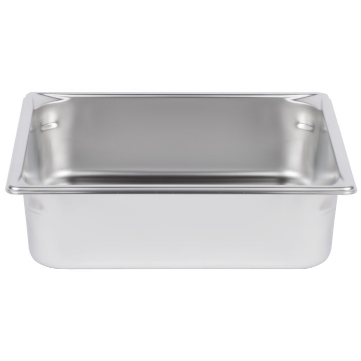 Two-thirds-size 4-inch-deep Super Pan V® stainless steel steam table pan