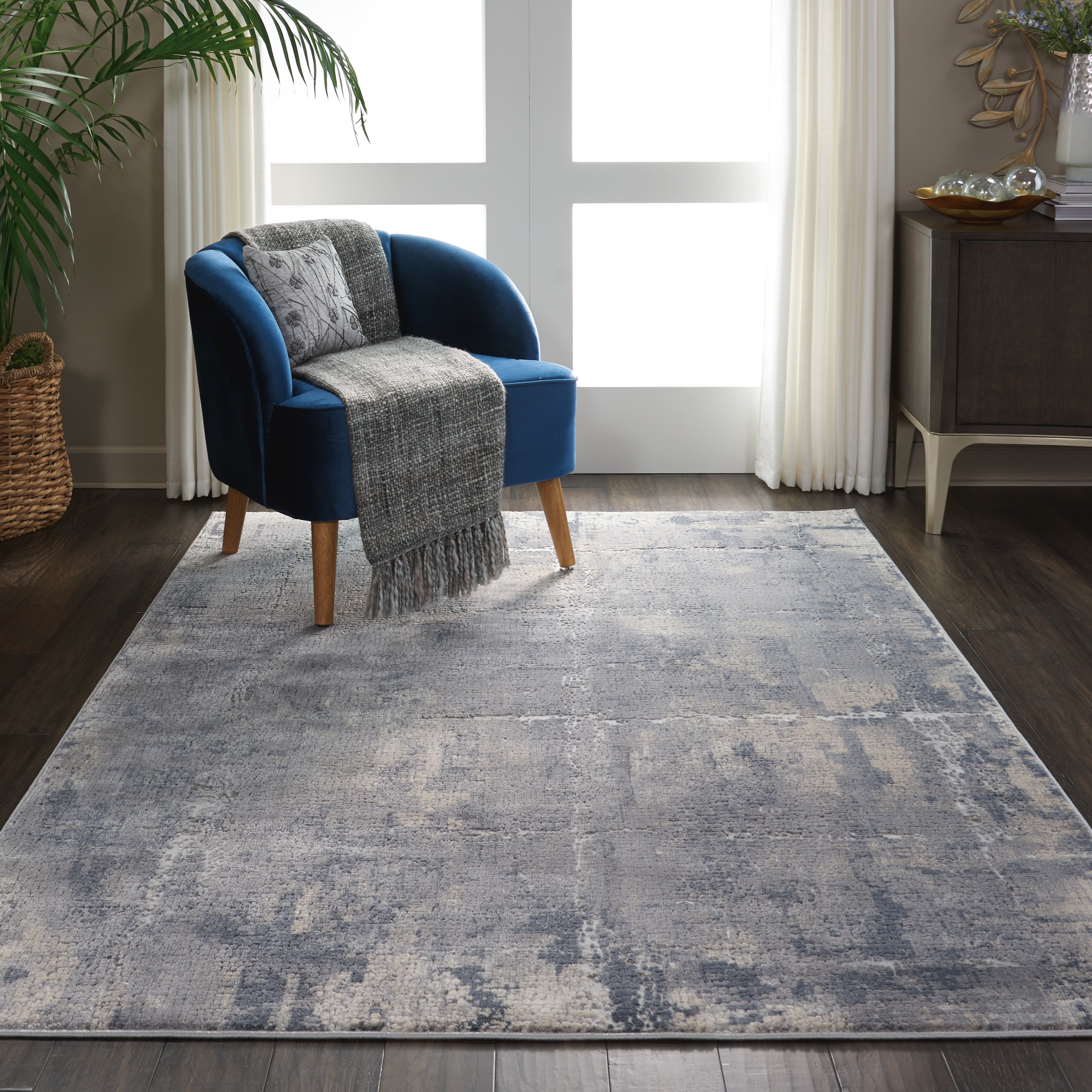 Nourison Rustic Textures 3'11" x 5'11" Grey Beige Modern Indoor Rug