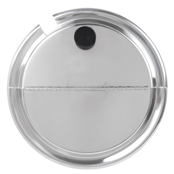 8 ½-inch stainless steel hinged cover with Kool-Touch® handle
