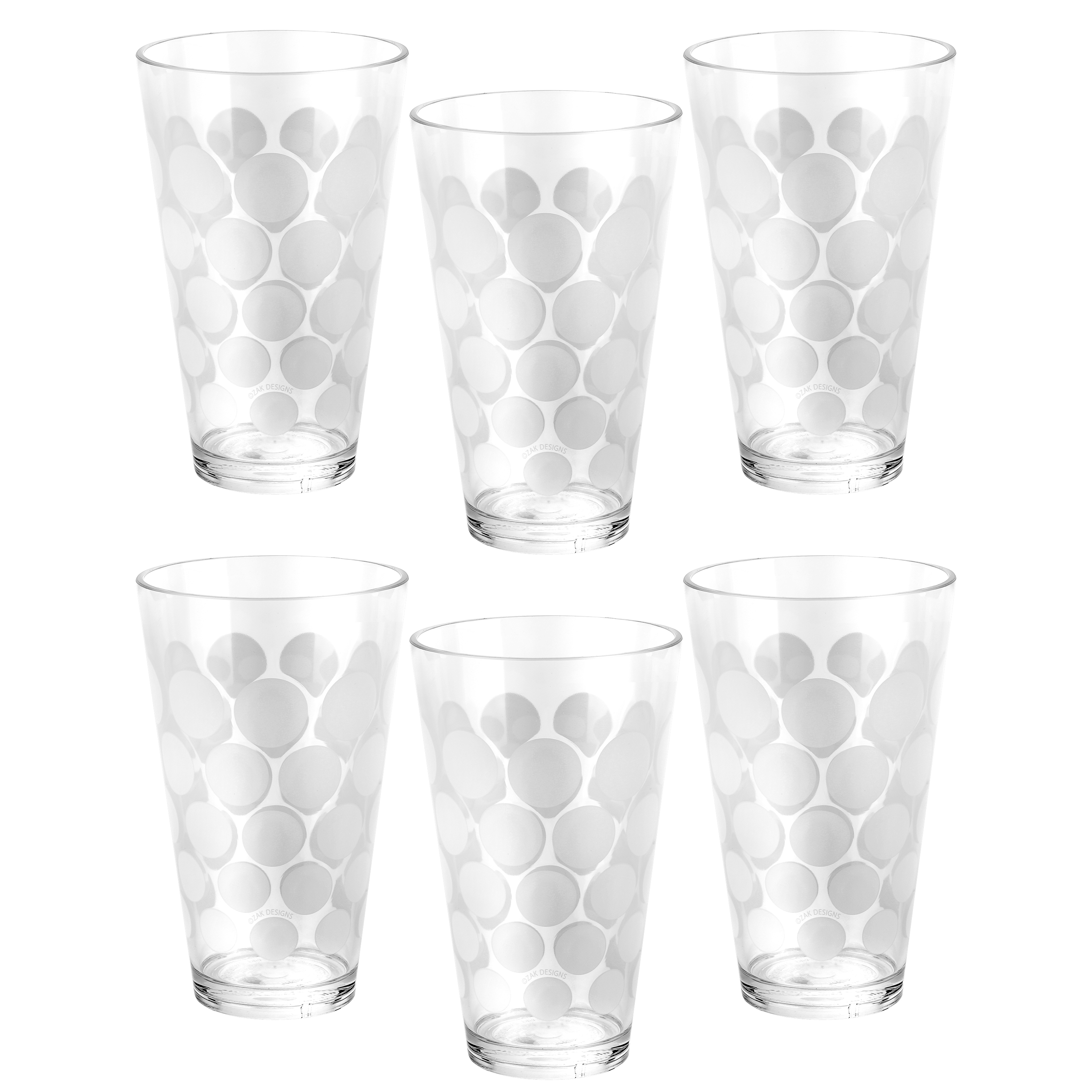 Dot Dot 20 ounce Highball Glass, White, 6-piece set slideshow image 1 Dot Dot 20 ounce Highball Glass, White, 6-piece set slideshow image 1