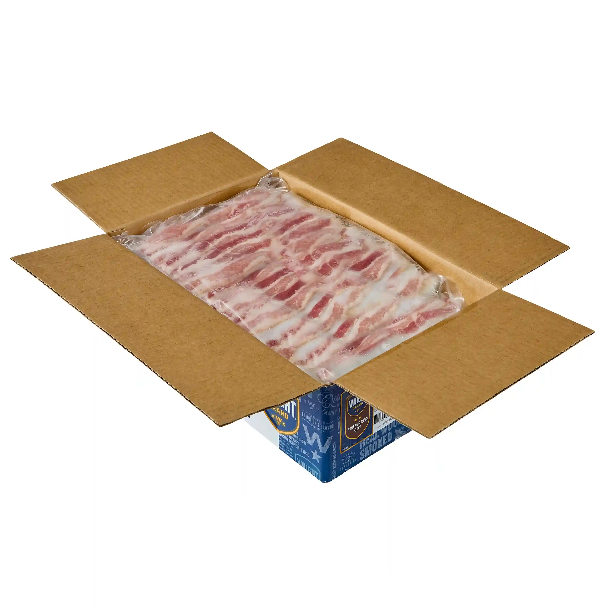 Wright® Brand Naturally Hickory Smoked Regular Sliced Flat-Pack® Bacon, 15 lbs, 14-18 Slices per Pound, Gas Flushed_image_4
