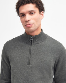 Felpa in cotone con mezza zip 