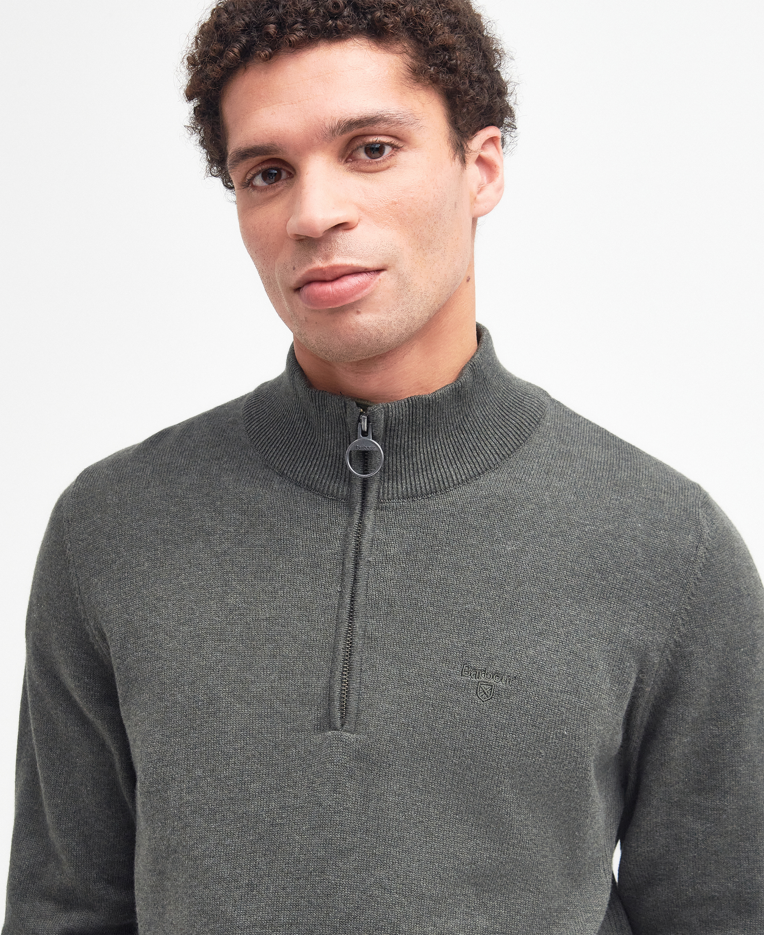 Felpa in cotone con mezza zip image number 3