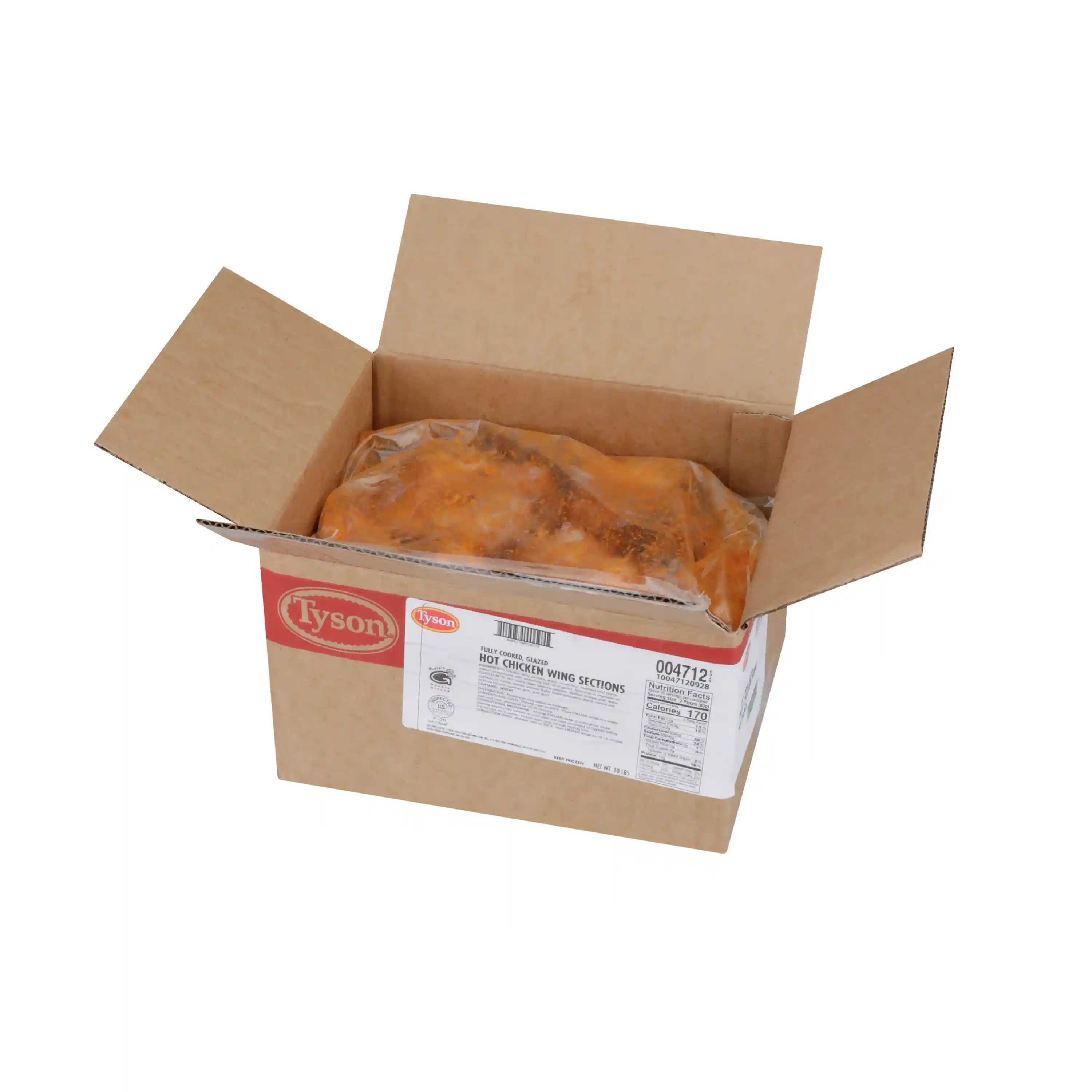Tyson® Fully Cooked Glazed Hot Buffalo Flavored Bone-In Chicken Wing Sections, Jumbo _image_4