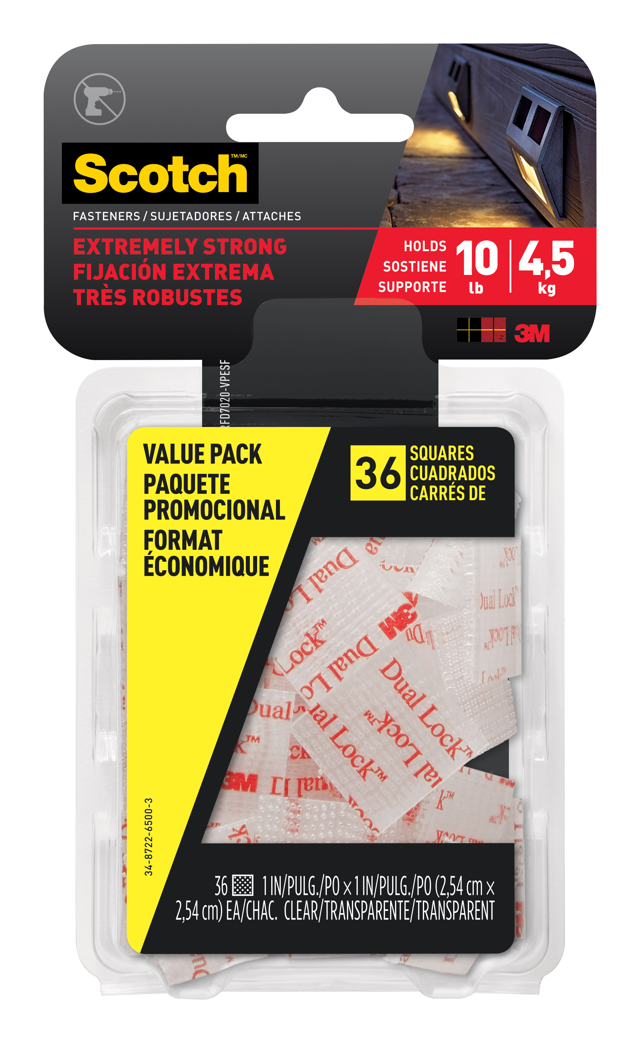 SKU 7100168493 | Scotch™ Extreme Fastener Mounting Squares Value Pack RFD7020-VPESF