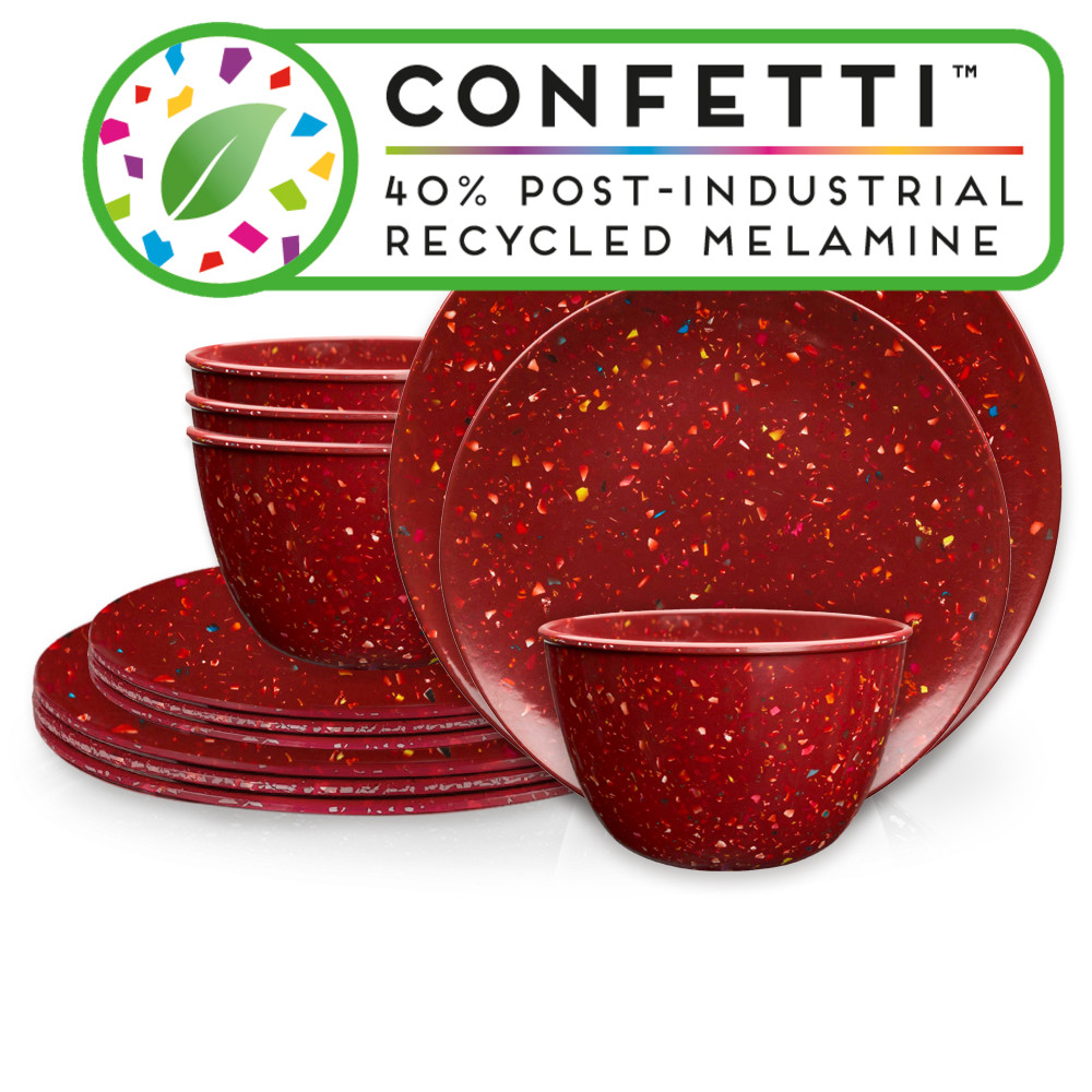 Confetti Dinnerware Set, Brick, 12-piece set slideshow image 1 Confetti Dinnerware Set, Brick, 12-piece set slideshow image 1