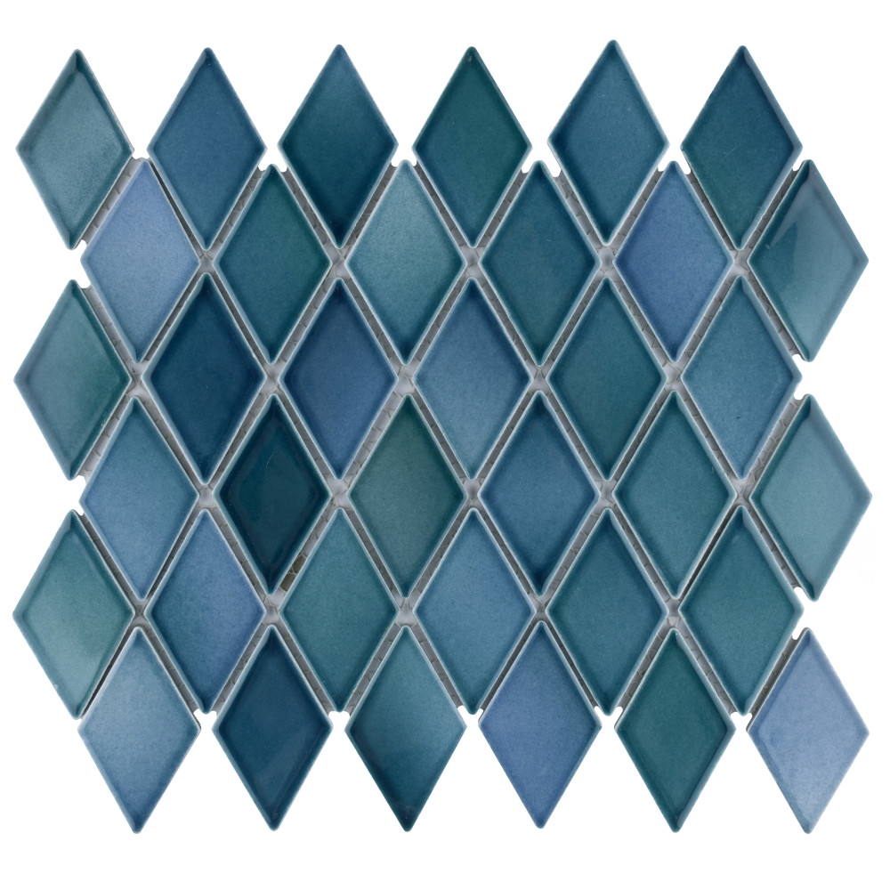 Hudson Kite Aquamarine 10-1/8 in. x 11-3/4 in. Porcelain Mosaic Tile