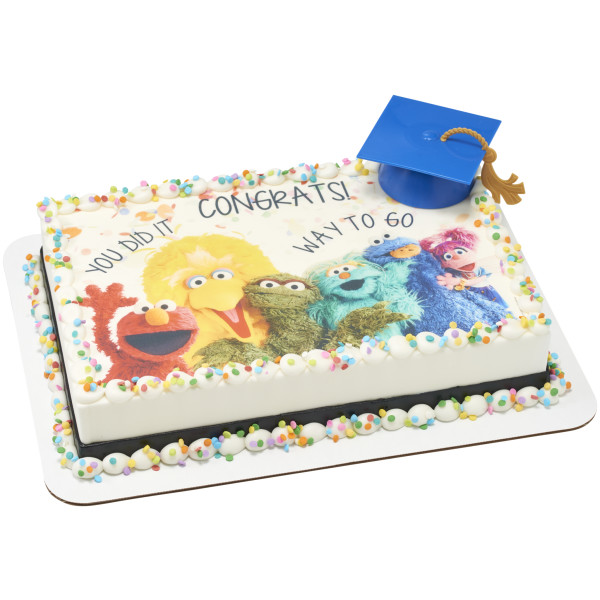 Blue Grad Cap With Tassel Layon