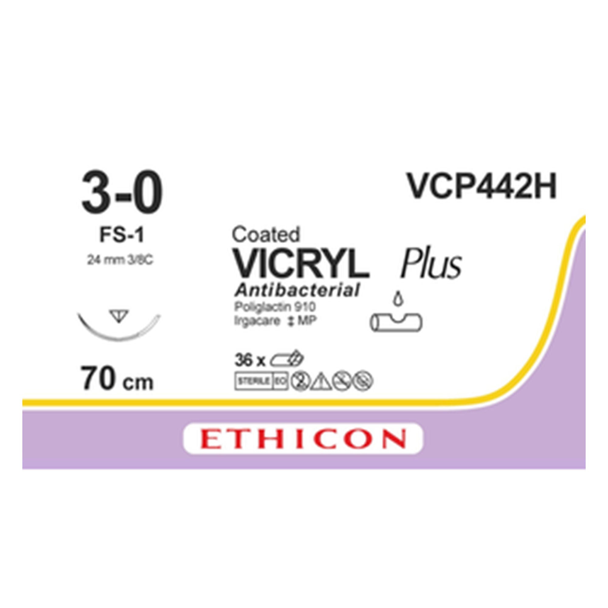 J & J Healthcare Systems SUTURE, VICRYL+ UD BR 3-0 27" FS-1 (36/BX)