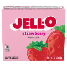 JELL-O Strawberry Gelatin Dessert, 3 oz Box