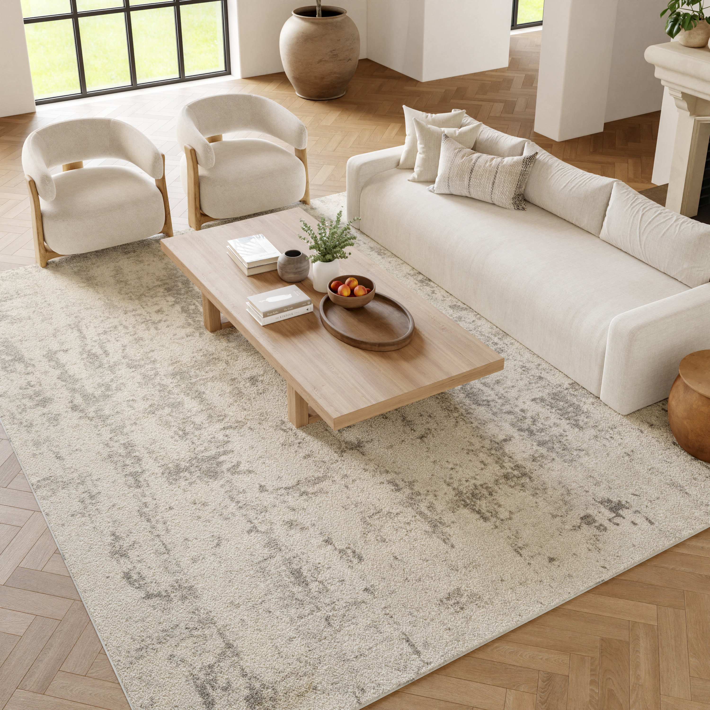 Nourison Quarry 7'10" x 9'10" Cream Grey Modern Indoor Rug