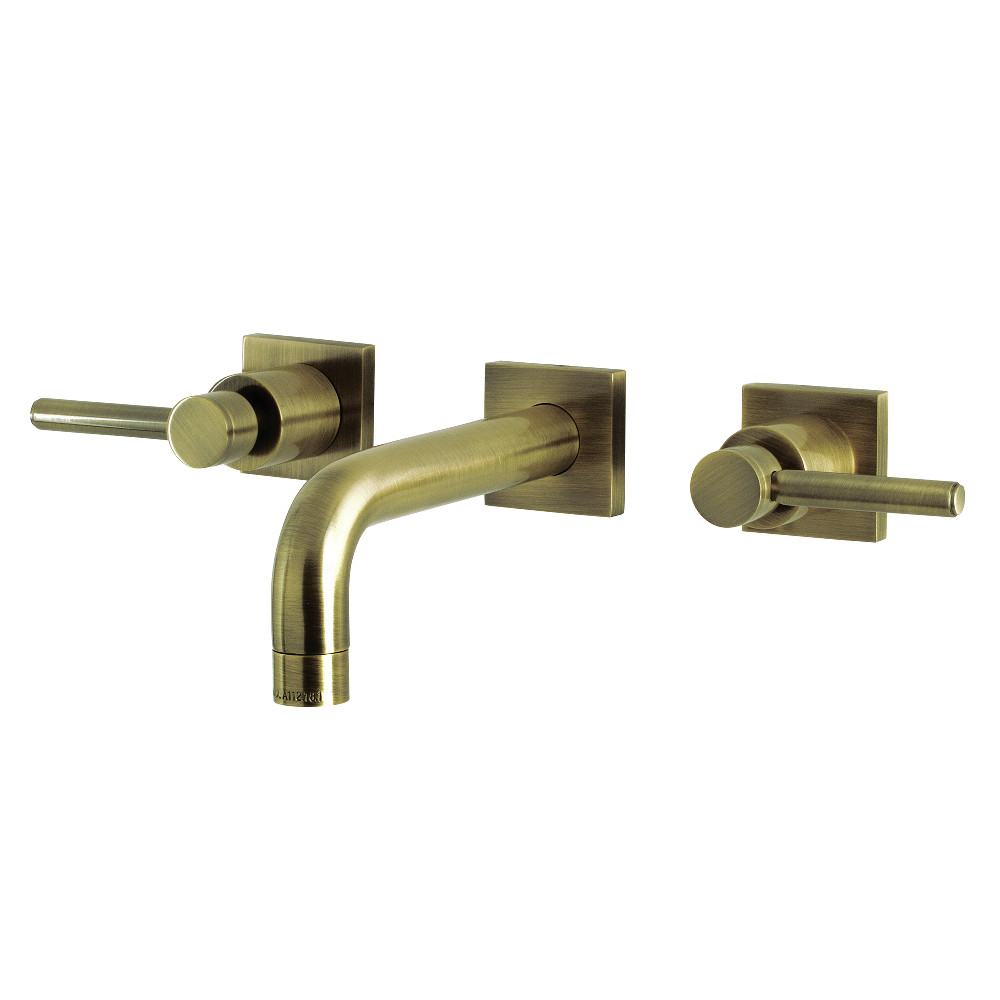 Double-Handle Wall Mount Bathroom Faucet, Antique Brass with 8 Finish Options
